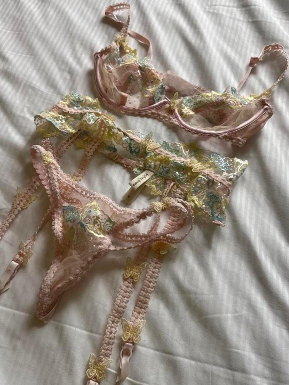 For Love & Lemons three-piece lingerie set